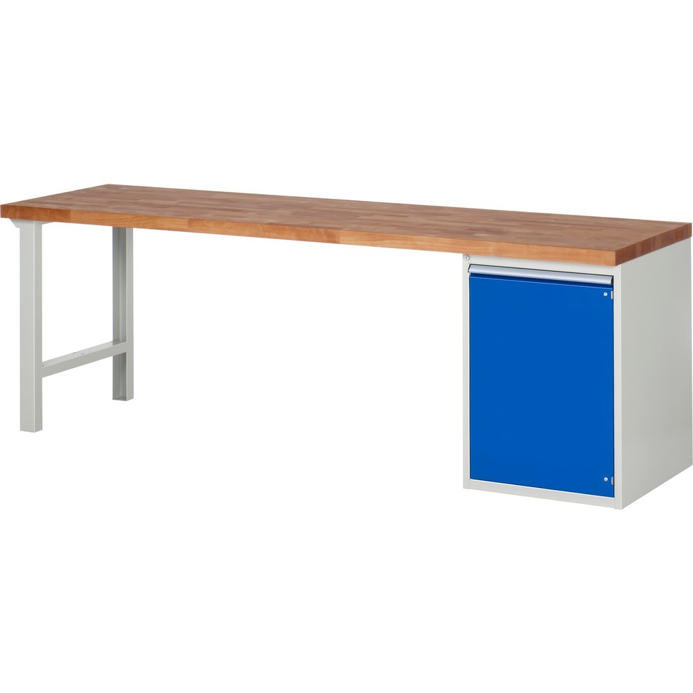 Immagine del prodotto n. 1: Banco da lavoro RAU serie 7000, 1 contenitore, AxLxP 840 x 2.500 x 700 mm, 1 anta battente, 1 ripiano