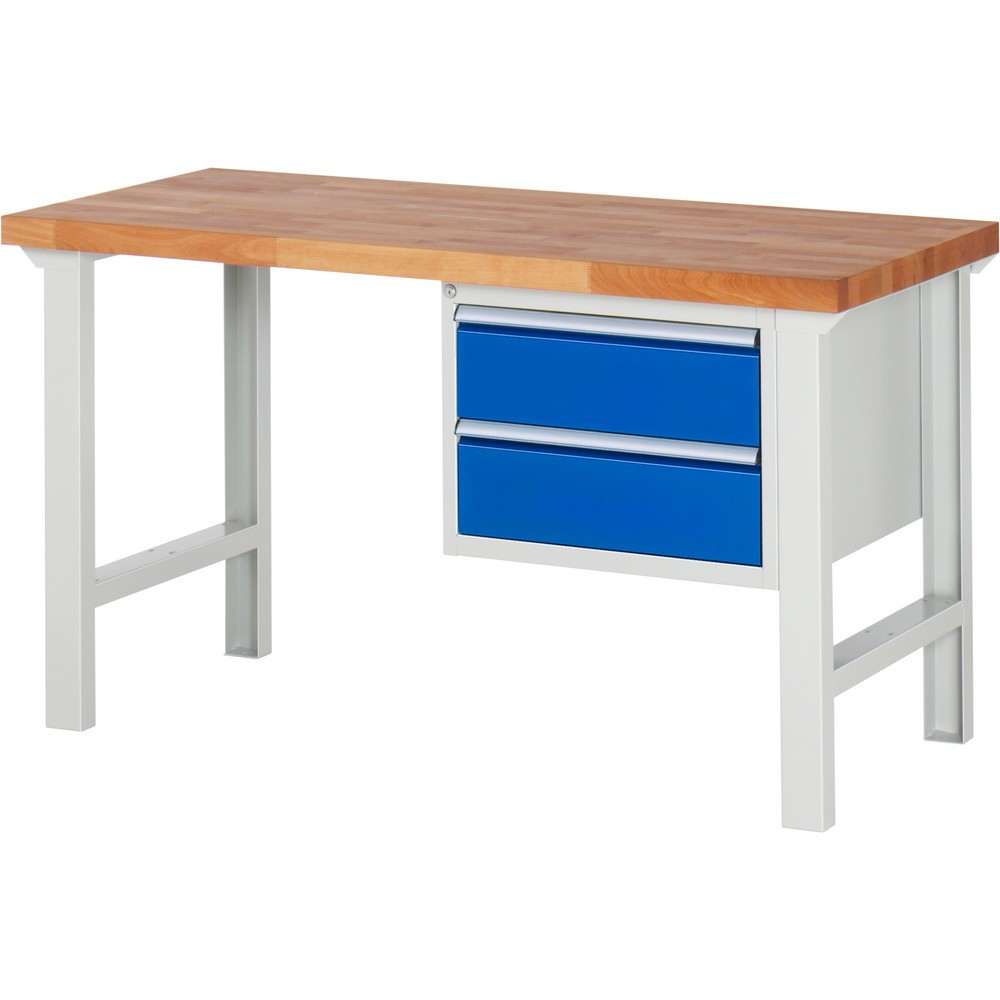 Immagine del prodotto n. 1: Banco da lavoro RAU serie 7000, 1 contenitore, AxLxP 840 x 1.500 x 700 mm, 2 cassetti estraibili al 90% 2 x 180 mm