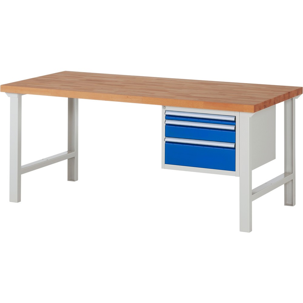 Banco da lavoro RAU serie 7000, 1 contenitore, AxLxP 840 x 2.000 x 900 mm, 3 cassetti estraibili al 90% 1 x 60, 1 x 120, 1 x 180 mm, portata cassetti 100 kg Immagine del prodotto n. 1: Banco da lavoro RAU serie 7000, 1 contenitore, AxLxP 840 x 2.000 x 900 mm, 3 cassetti estraibili al 90% 1 x 60, 1 x 120, 1 x 180 mm, portata cassetti 100 kg