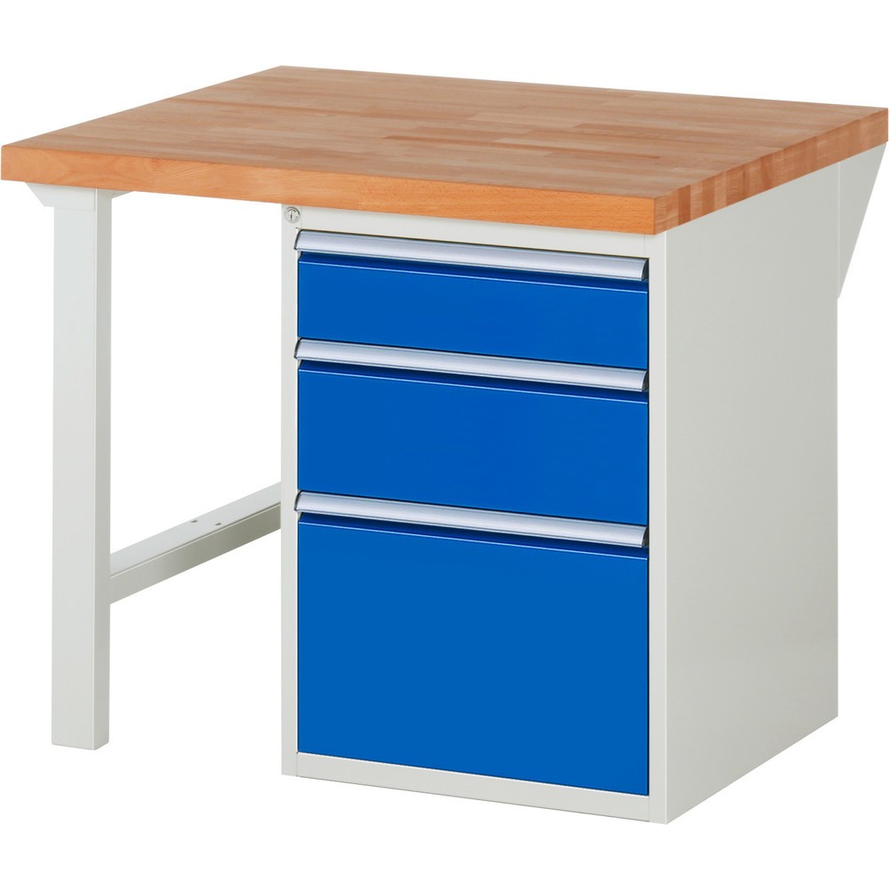 Immagine del prodotto n. 1: Banco da lavoro RAU serie 7000, 1 contenitore, AxLxP 890 x 1.000 x 900 mm, 3 cassetti estraibili al 100% 1 x 150, 1 x 210, 1 x 360 mm, portata cassetti 100 kg