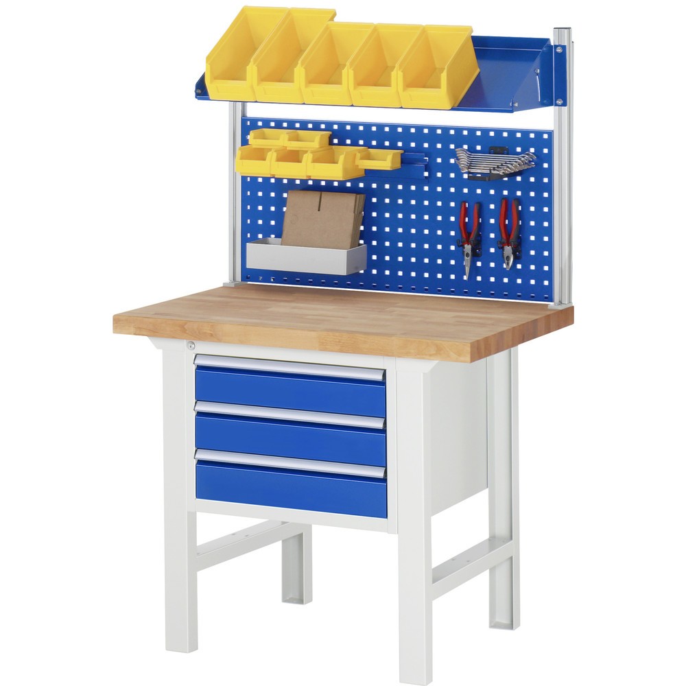 Immagine del prodotto n. 7: Banco da lavoro RAU serie 7000, AxLxP 840 x 1.000 x 700 mm, 2 cassetti 1 x 150 mm, 1 x 210 mm, portata cassetti 100 kg
