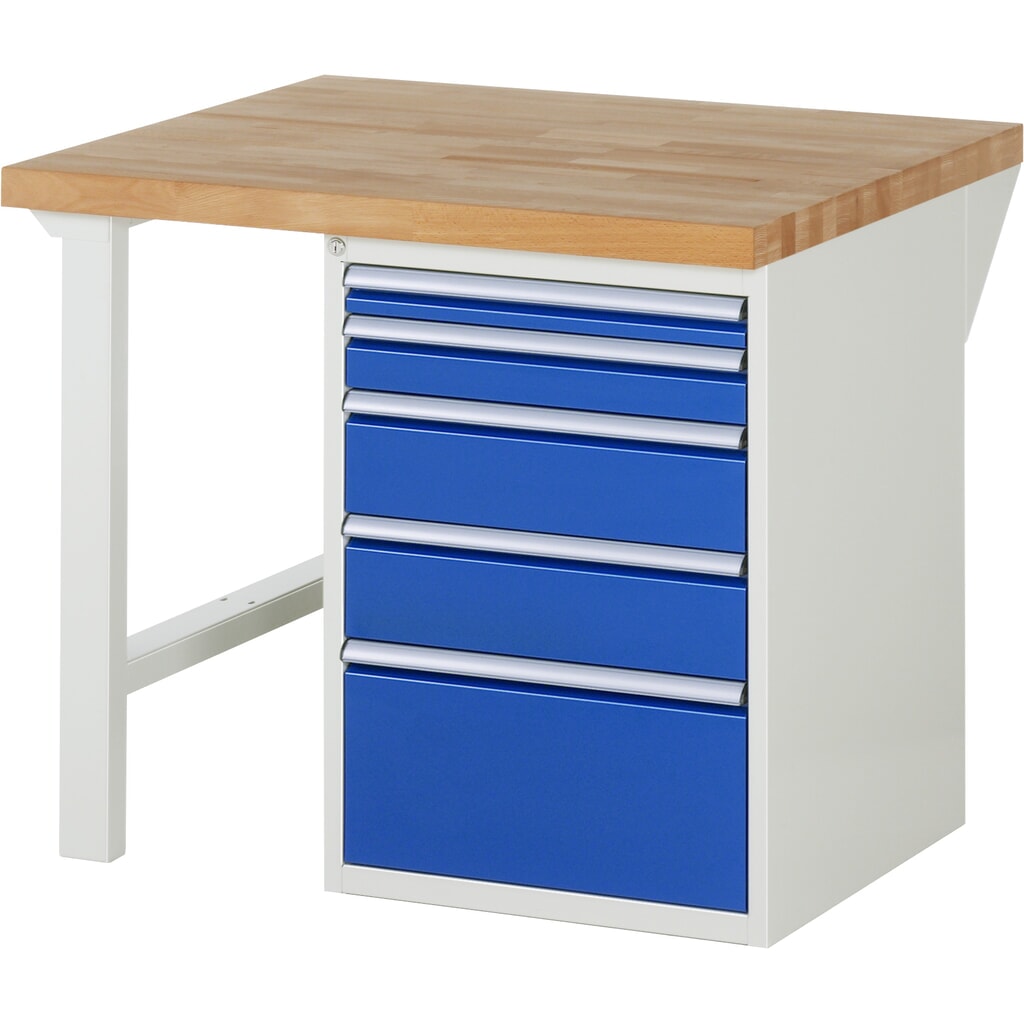 Banco da lavoro RAU serie 7000, 1 contenitore, AxLxP 840 x 1.000 x 900 mm, 5 cassetti estraibili al 90% 1 x 60, 1 x 90, 2 x 150, 1 x 270 mm, portata cassetti 100 kg Immagine del prodotto: Banco da lavoro RAU serie 7000, 1 contenitore, AxLxP 840 x 1.000 x 900 mm, 5 cassetti estraibili al 90% 1 x 60, 1 x 90, 2 x 150, 1 x 270 mm, portata cassetti 100 kg