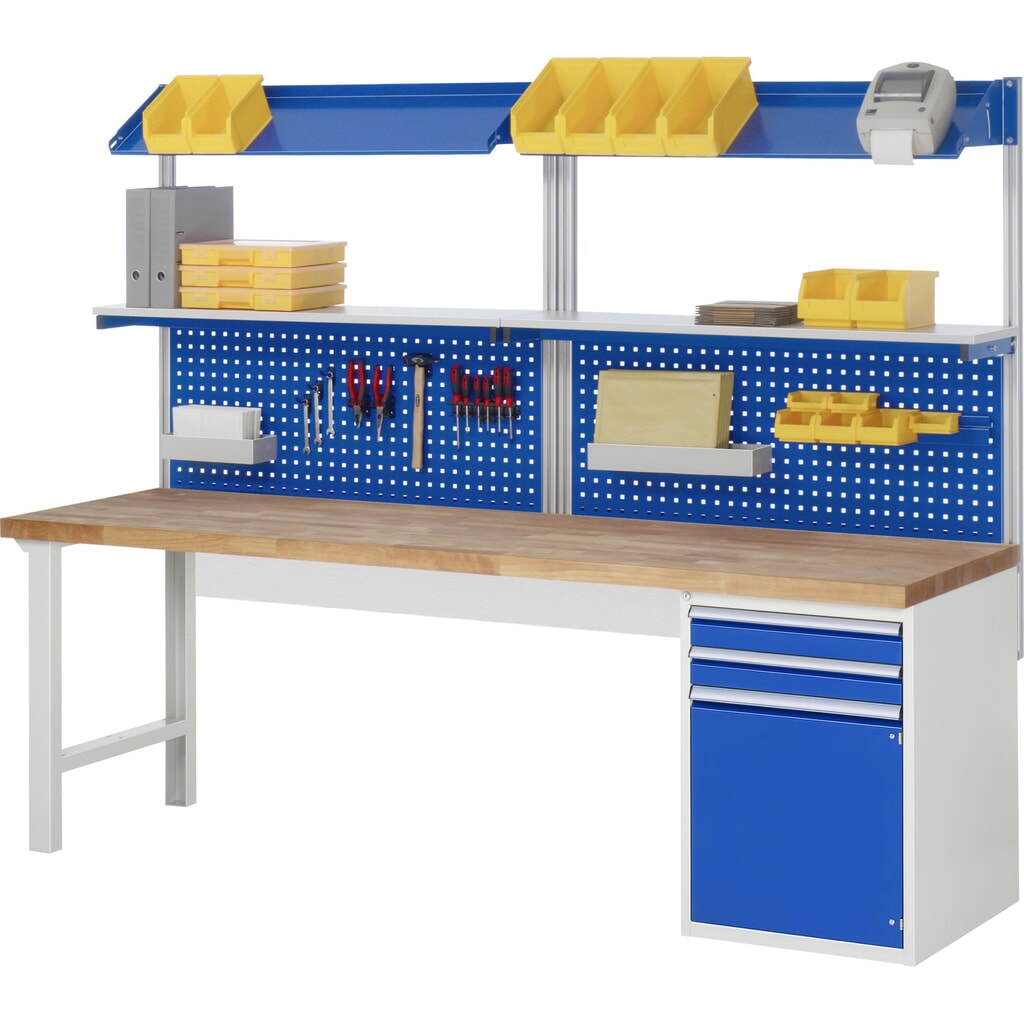 Banco da lavoro RAU serie 7000, 2 contenitori, AxLxP 840 x 2.500 x 700 mm, 2 cassetti 2 x 180 mm, 1 ripiano, 2 ante battenti Immagine del prodotto n. 6: Banco da lavoro RAU serie 7000, 2 contenitori, AxLxP 840 x 2.500 x 700 mm, 2 cassetti 2 x 180 mm, 1 ripiano, 2 ante battenti