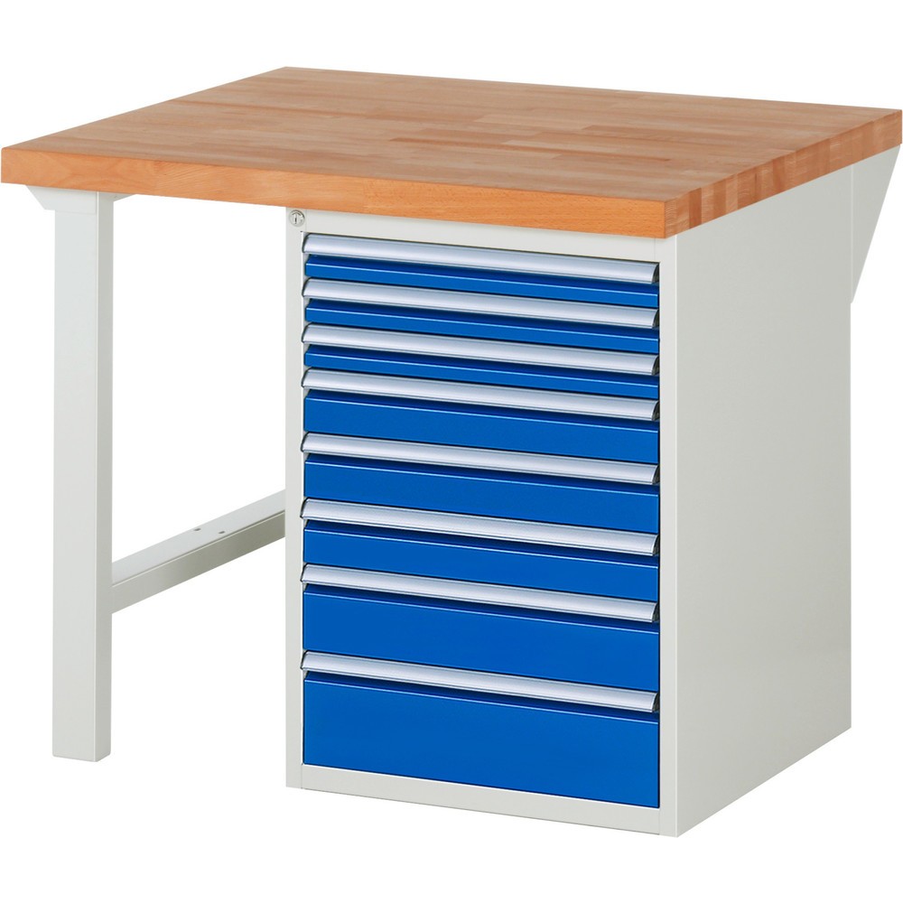 Immagine del prodotto n. 1: Banco da lavoro RAU serie 7000, 1 contenitore, AxLxP 840 x 1.000 x 900 mm, 8 cassetti estraibili al 100%, portata cassetti 100 kg