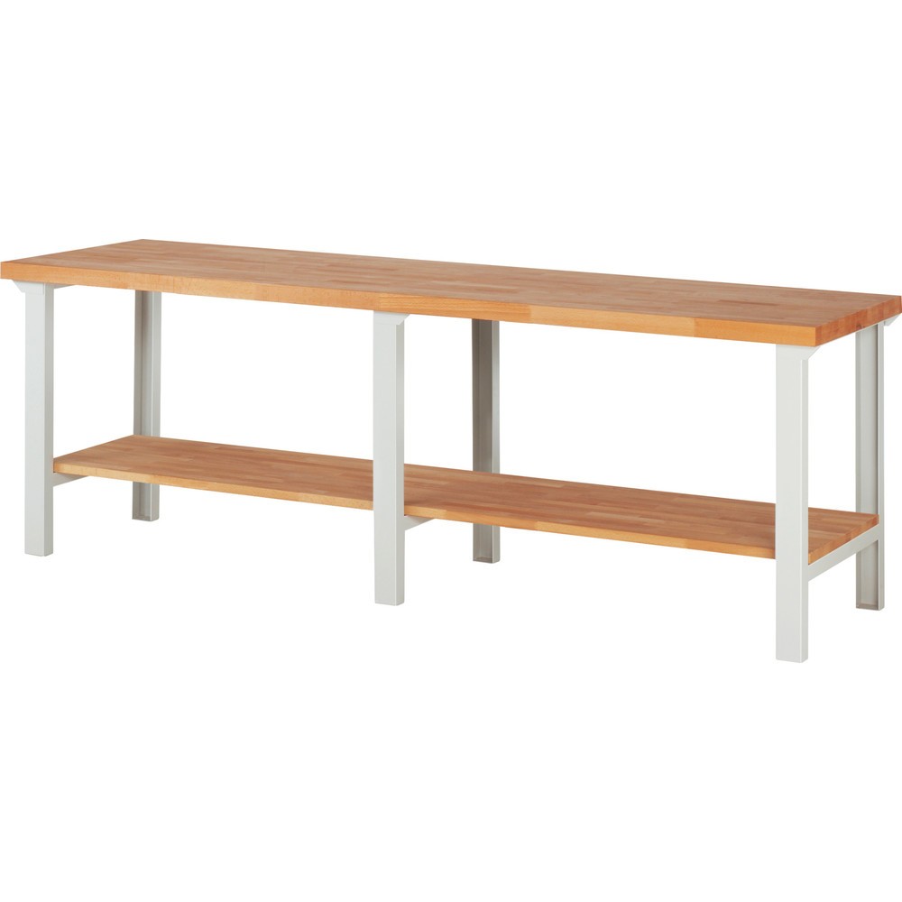 Immagine del prodotto n. 1: Banco da lavoro RAU serie 7000, 1 piano di appoggio in faggio massiccio, AxLxP 840 x 2.500 x 700 mm