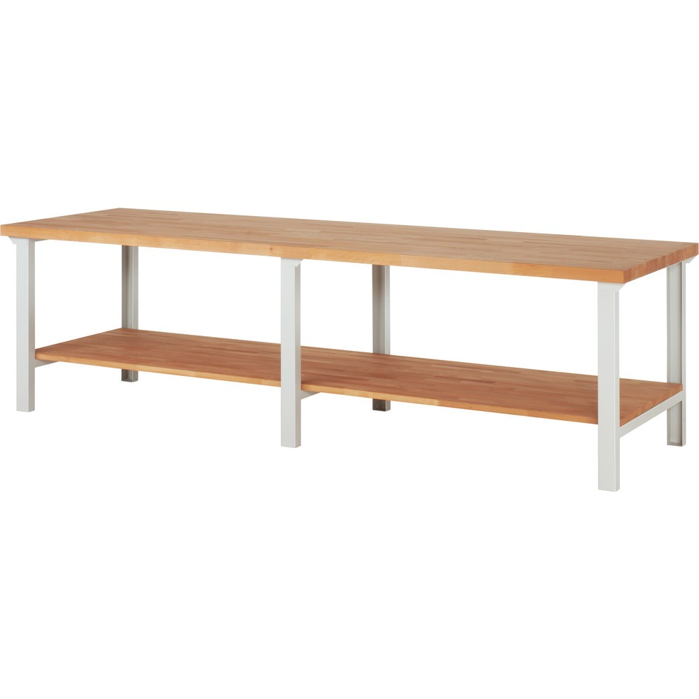 Immagine del prodotto: Banco da lavoro RAU serie 7000, 1 piano di appoggio in faggio massiccio, AxLxP 840 x 3.000 x 900 mm