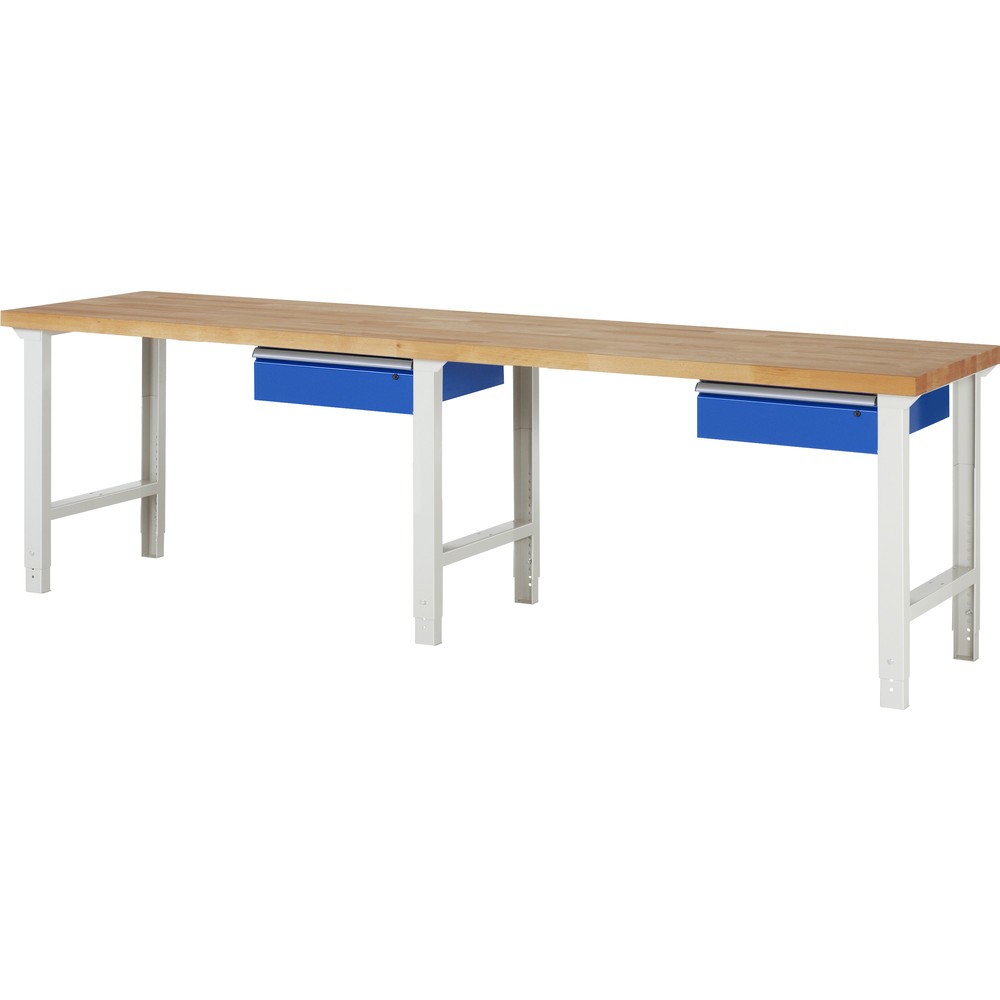 Immagine del prodotto: RAU Banco da lavoro Serie 7000, HxLxP 790-1.140 x 3.000 x 700 mm, con 2 cassetti