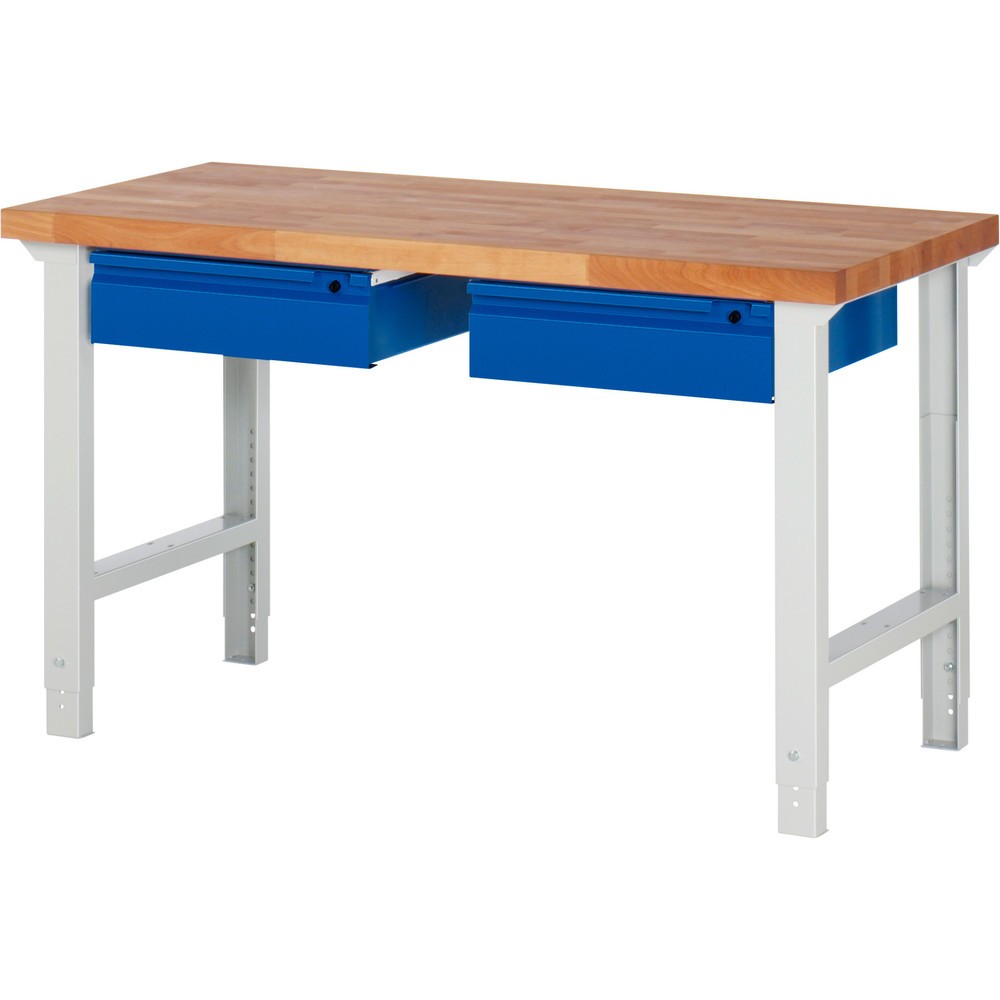 Immagine del prodotto n. 1: Banco da lavoro RAU serie 7000, AxLxP 790-1.140 x 1.500 x 700 mm, 2 cassetti 2 x 150 mm