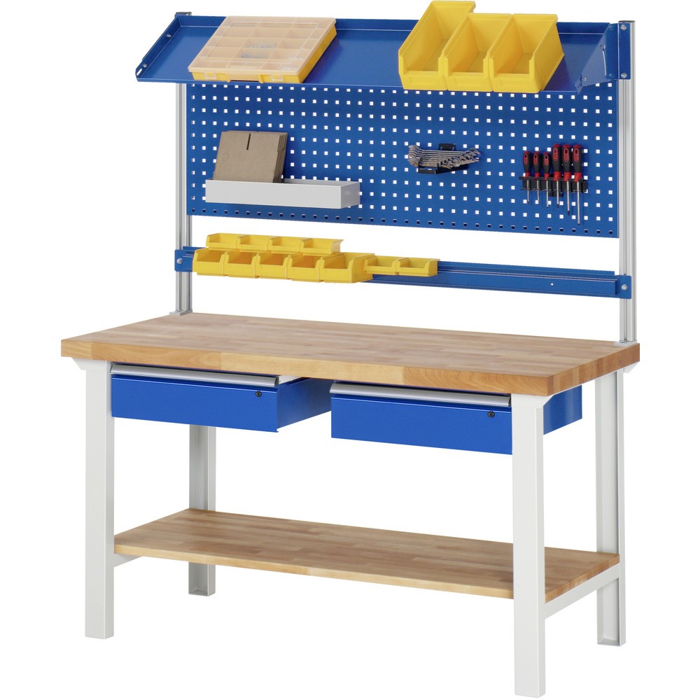 Immagine del prodotto n. 5: Banco da lavoro RAU serie 7000, AxLxP 790-1.140 x 1.500 x 700 mm, 2 cassetti 2 x 150 mm