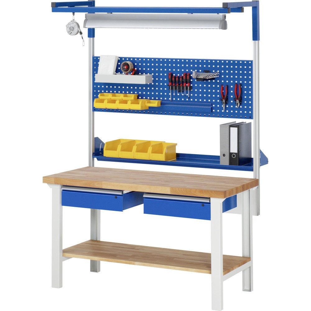 Immagine del prodotto n. 6: Banco da lavoro RAU serie 7000, AxLxP 790-1.140 x 1.500 x 700 mm, 2 cassetti 2 x 150 mm