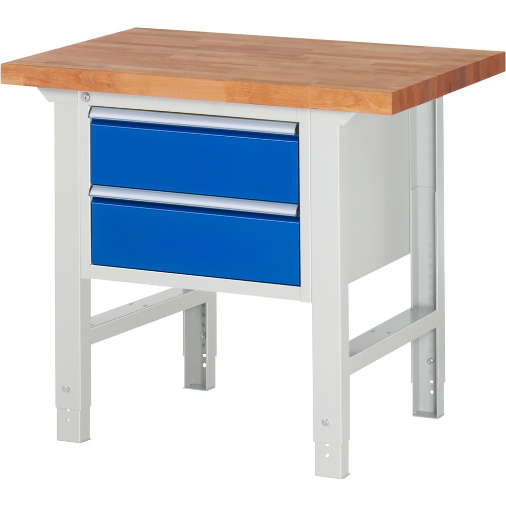 Immagine del prodotto n. 1: Banco da lavoro RAU serie 7000, AxLxP 790-1.140 x 1.000 x 700 mm, 2 cassetti 2 x 180 mm