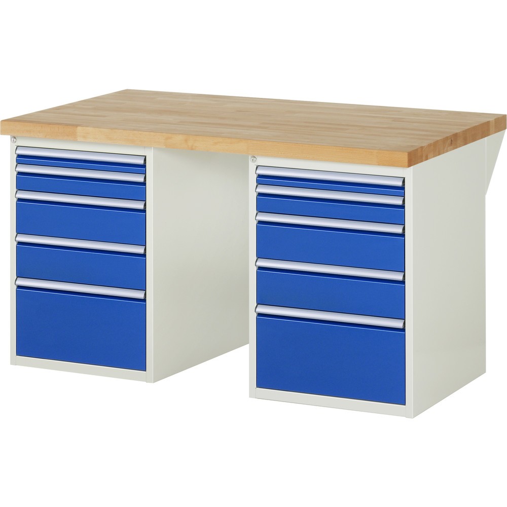 Immagine del prodotto n. 1: RAU Banco da lavoro Serie 7000, HxLxP 890 x 1.500 x 900 mm, 2 contenitori nella base, ciascuno con 5 cassetti