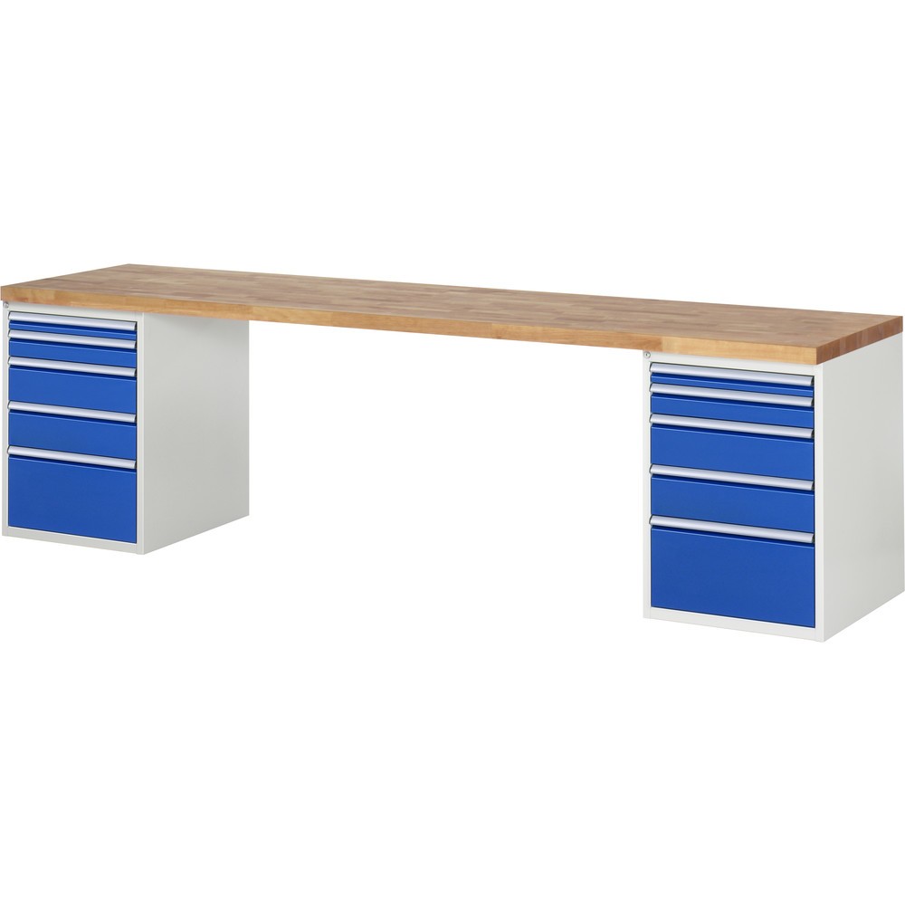 Immagine del prodotto n. 1: RAU Banco da lavoro Serie 7000, HxLxP 890 x 3.000 x 700 mm, 2 contenitori nella base, ciascuno con 5 cassetti