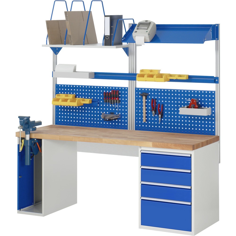 Immagine del prodotto n. 4: Banco da lavoro RAU serie 7000, 2 contenitori, AxLxP 840 x 2.000 x 900 mm, 5 cassetti 1 x 60 mm, 1 x 90 mm, 2 x 150 mm, 1 x 270 mm