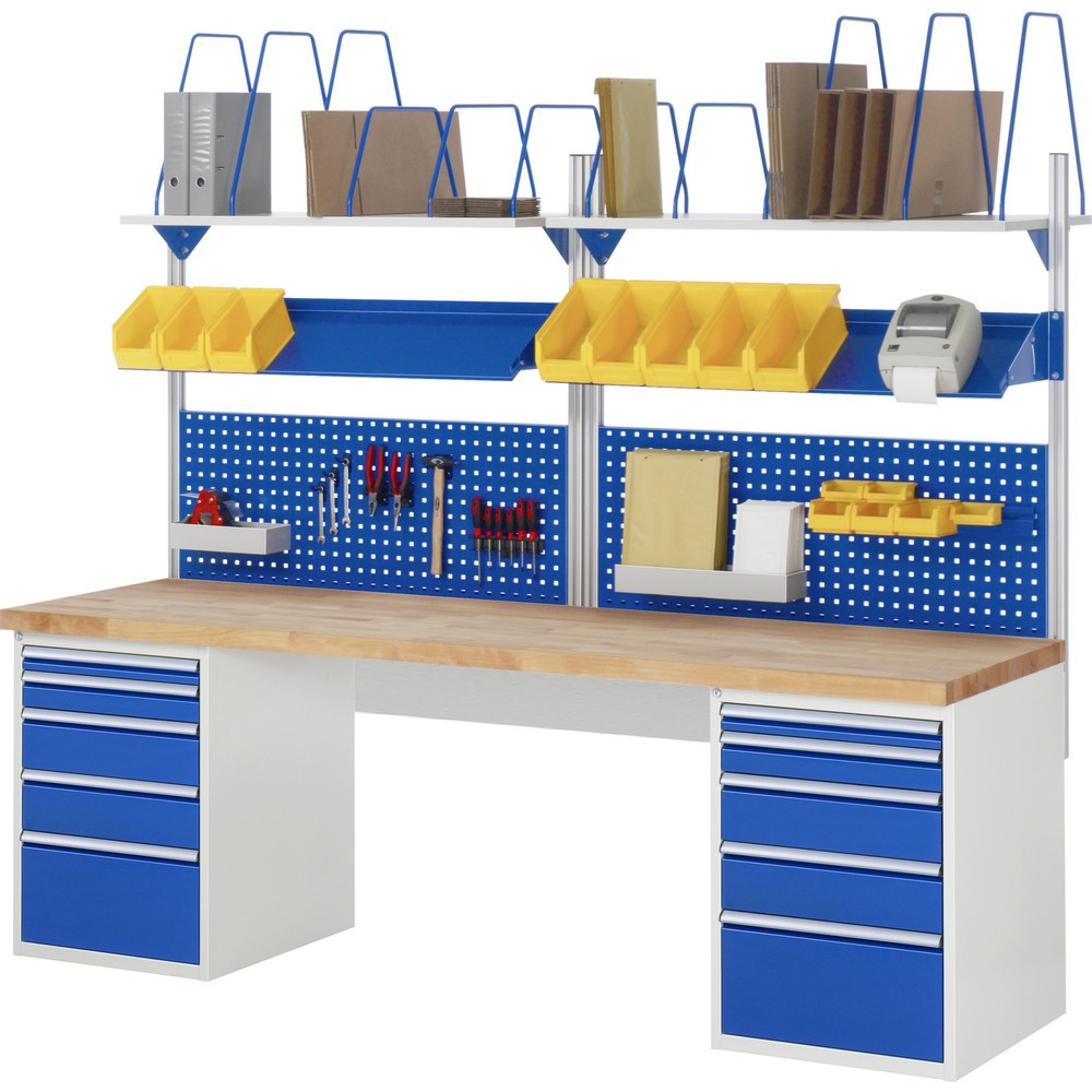 Immagine del prodotto n. 7: Banco da lavoro RAU serie 7000, 2 contenitori, AxLxP 890 x 2.500 x 700 mm, 10 cassetti 2 x 60 mm, 2 x 90 mm, 4 x 150 mm, 2 x 270 mm