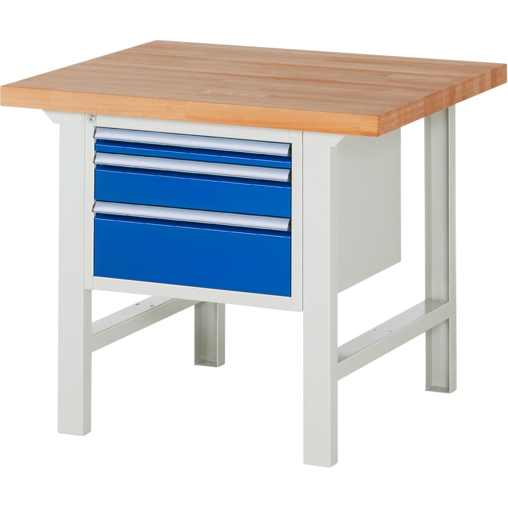 Banco da lavoro RAU serie 7000, 1 contenitore, AxLxP 840 x 1.000 x 900 mm, 3 cassetti estraibili al 90% 1 x 60, 1 x 120, 1 x 180 mm, portata cassetti 100 kg Immagine del prodotto n. 1: Banco da lavoro RAU serie 7000, 1 contenitore, AxLxP 840 x 1.000 x 900 mm, 3 cassetti estraibili al 90% 1 x 60, 1 x 120, 1 x 180 mm, portata cassetti 100 kg