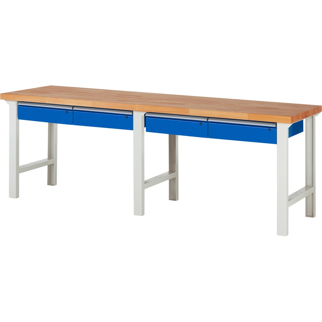 Immagine del prodotto: Banco da lavoro RAU serie 7000, AxLxP 840 x 2.500 x 700 mm, 4 cassetti 4 x 150 mm