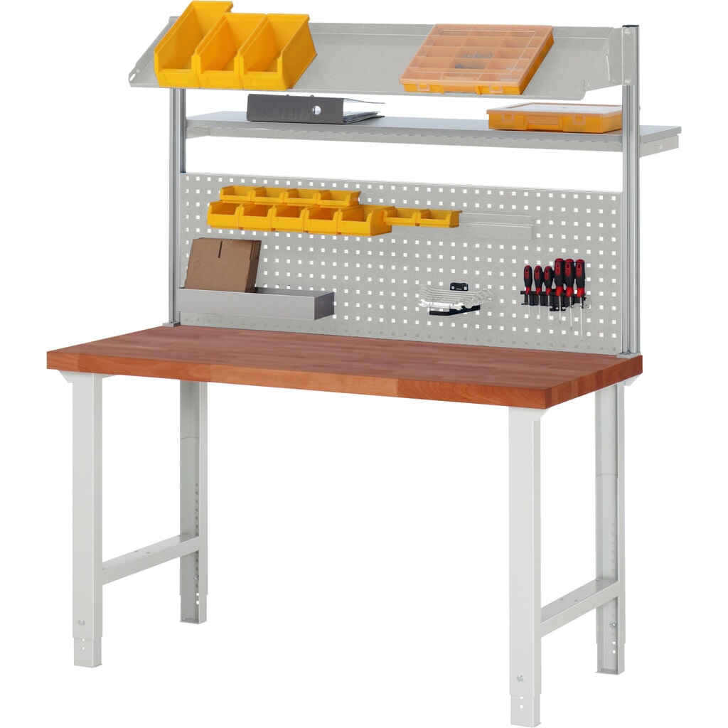 Banco da lavoro RAU serie 7000, piano di lavoro in faggio ramato massiccio, 1 cassetto, AxLxP 790-1.140 x 1.500 x 700 mm, 1 cassetto Immagine del prodotto n. 2: Banco da lavoro RAU serie 7000, piano di lavoro in faggio ramato massiccio, 1 cassetto, AxLxP 790-1.140 x 1.500 x 700 mm, 1 cassetto