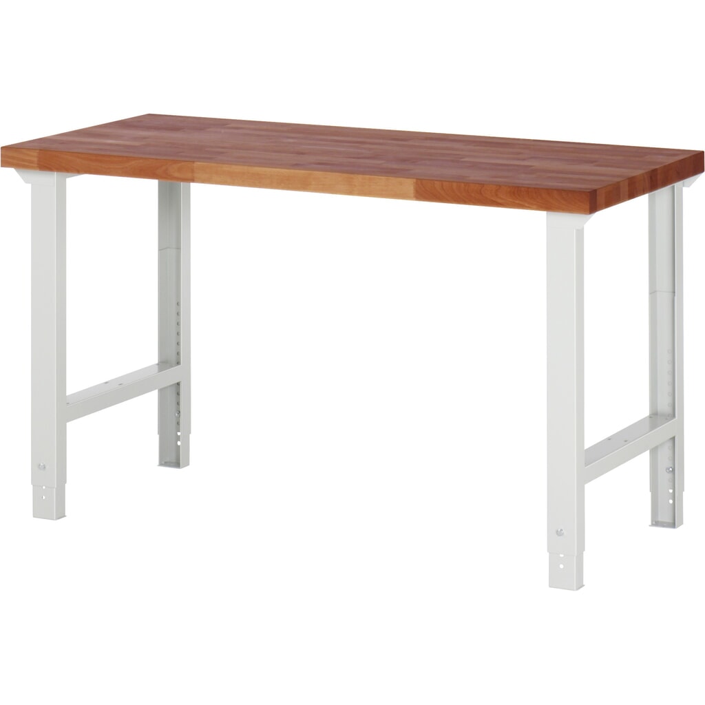 Immagine del prodotto: Banco da lavoro pesante RAU serie 7000, piano di lavoro in faggio ramato massiccio, AxLxP 790-1.140 x 1.500 x 700 mm