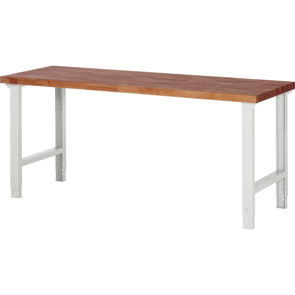 Immagine del prodotto n. 1: Banco da lavoro pesante RAU serie 7000, piano di lavoro in faggio ramato massiccio, AxLxP 790-1.140 x 2.000 x 700 mm