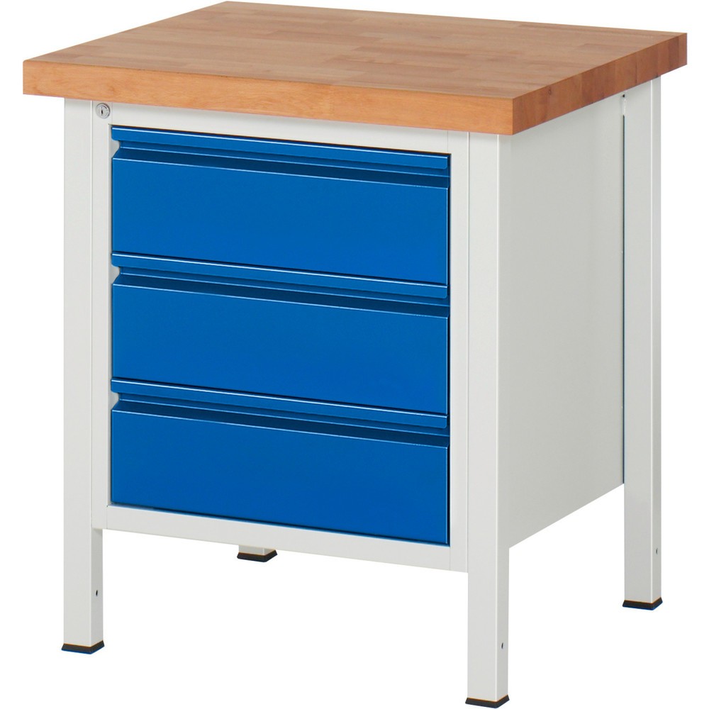 Immagine del prodotto: Banco da lavoro RAU serie 8000, AxLxP 840 x 750 x 700 mm, 3 cassetti estraibili al 90% 3 x 180 mm, portata cassetti 100 kg