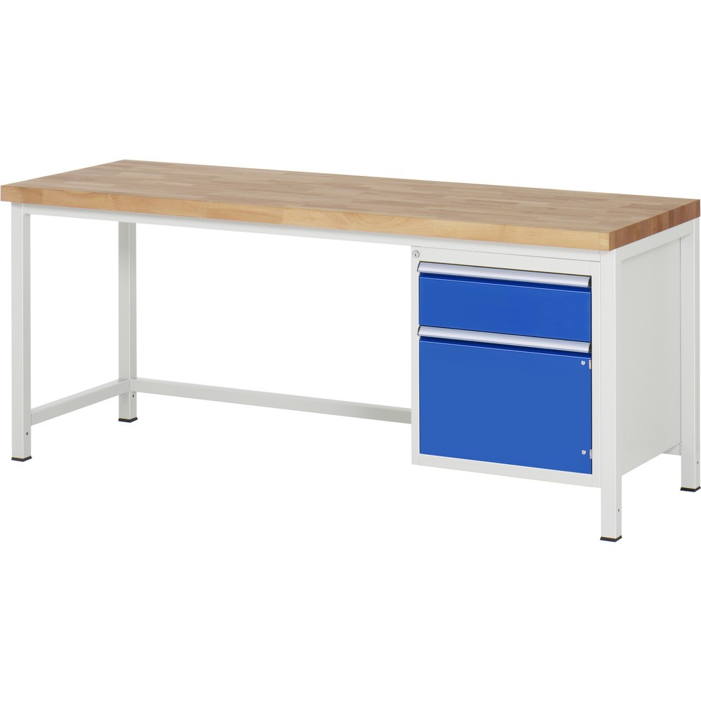 Immagine del prodotto n. 1: Banco da lavoro RAU serie 8000, 1 anta battente, AxLxP 840 x 2.000 x 700 mm, 1 cassetto e 1 anta battente