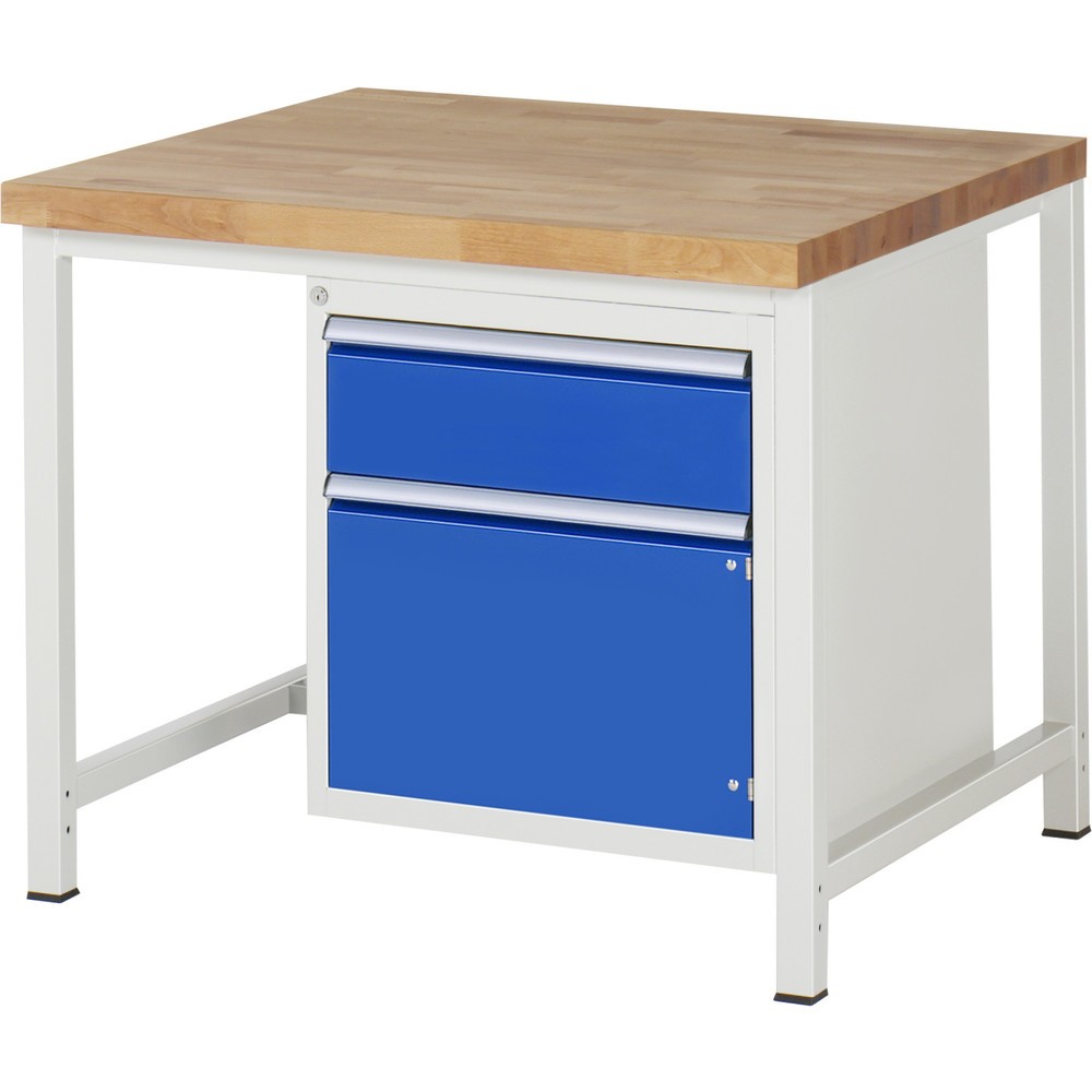 Immagine del prodotto n. 1: Banco da lavoro RAU serie 8000, 1 anta battente, AxLxP 840-1.040 x 1.000 x 900 mm, 1 cassetto e 1 anta battente