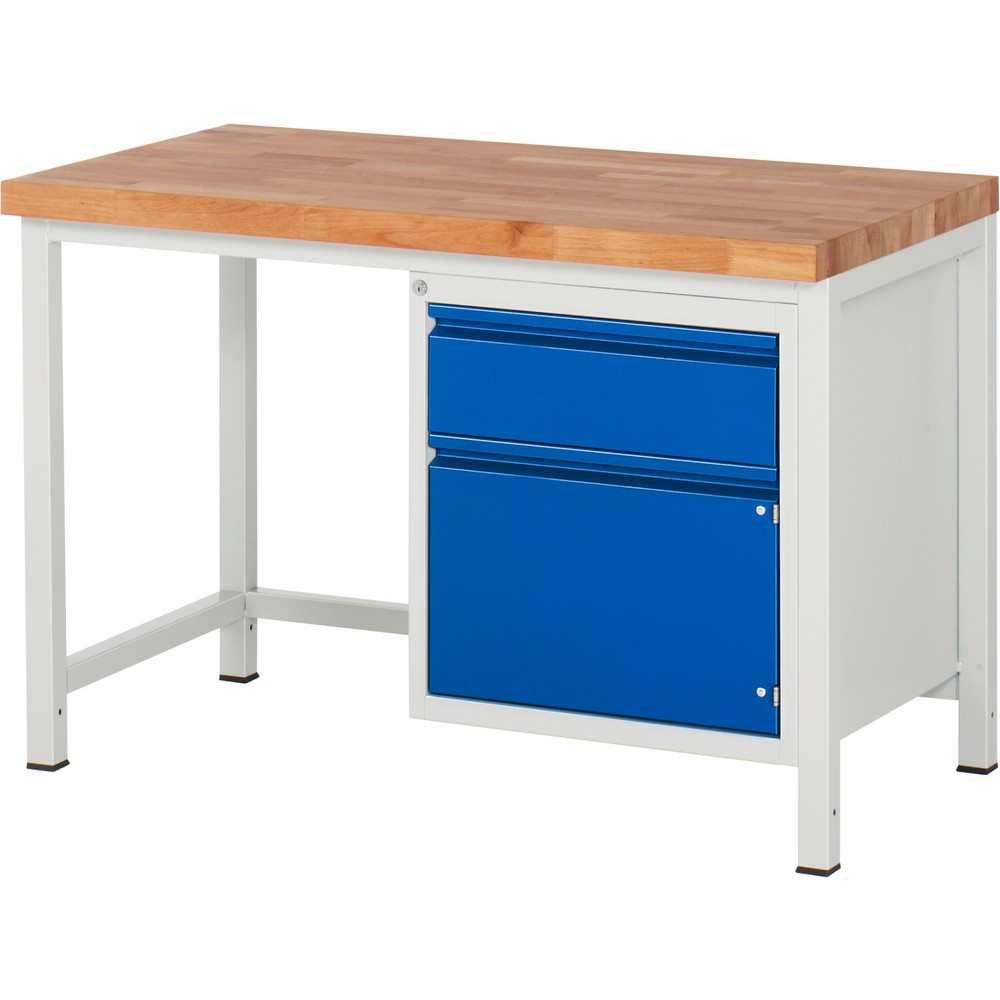 Immagine del prodotto: Banco da lavoro RAU serie 8000, 1 anta battente, AxLxP 840 x 1.250 x 700 mm, 1 cassetto