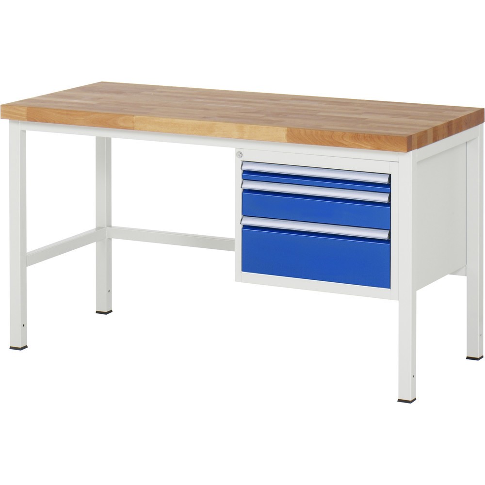 Immagine del prodotto n. 1: Banco da lavoro RAU serie 8000, AxLxP 840 x 1.500 x 700 mm, 3 cassetti estraibili al 90% 1 x 60, 1 x 120, 1 x 180 mm, portata cassetti 100 kg