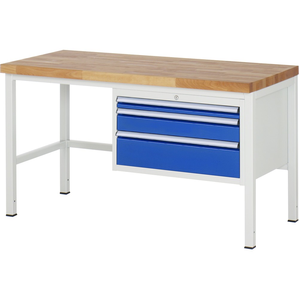 Immagine del prodotto n. 1: Banco da lavoro RAU serie 8000, AxLxP 840 x 1.500 x 700 mm, 3 cassetti estraibili al 100% 1 x 60, 1 x 120, 1 x 180 mm, portata cassetti 75 kg