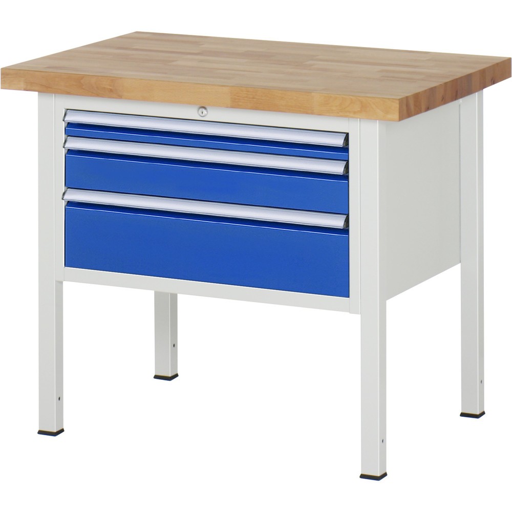 Immagine del prodotto n. 1: Banco da lavoro RAU serie 8000, AxLxP 840 x 1.000 x 700 mm, 3 cassetti estraibili al 90% 1 x 60, 1 x 120, 1 x 180 mm, portata cassetti 75 kg