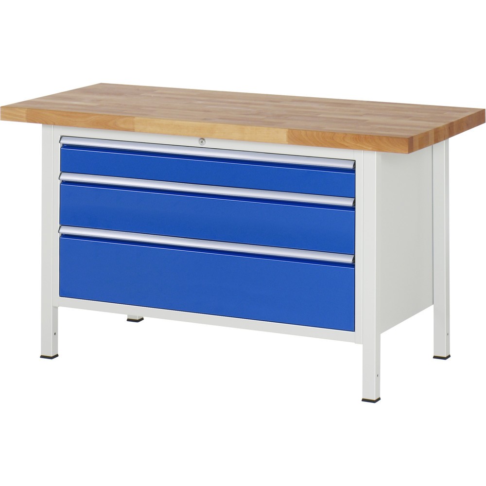 Immagine del prodotto n. 1: Banco da lavoro RAU serie 8000, AxLxP 840 x 1.500 x 700 mm, 3 cassetti estraibili al 90% 1 x 120, 1 x 180, 1 x 240 mm, portata cassetti 50 kg