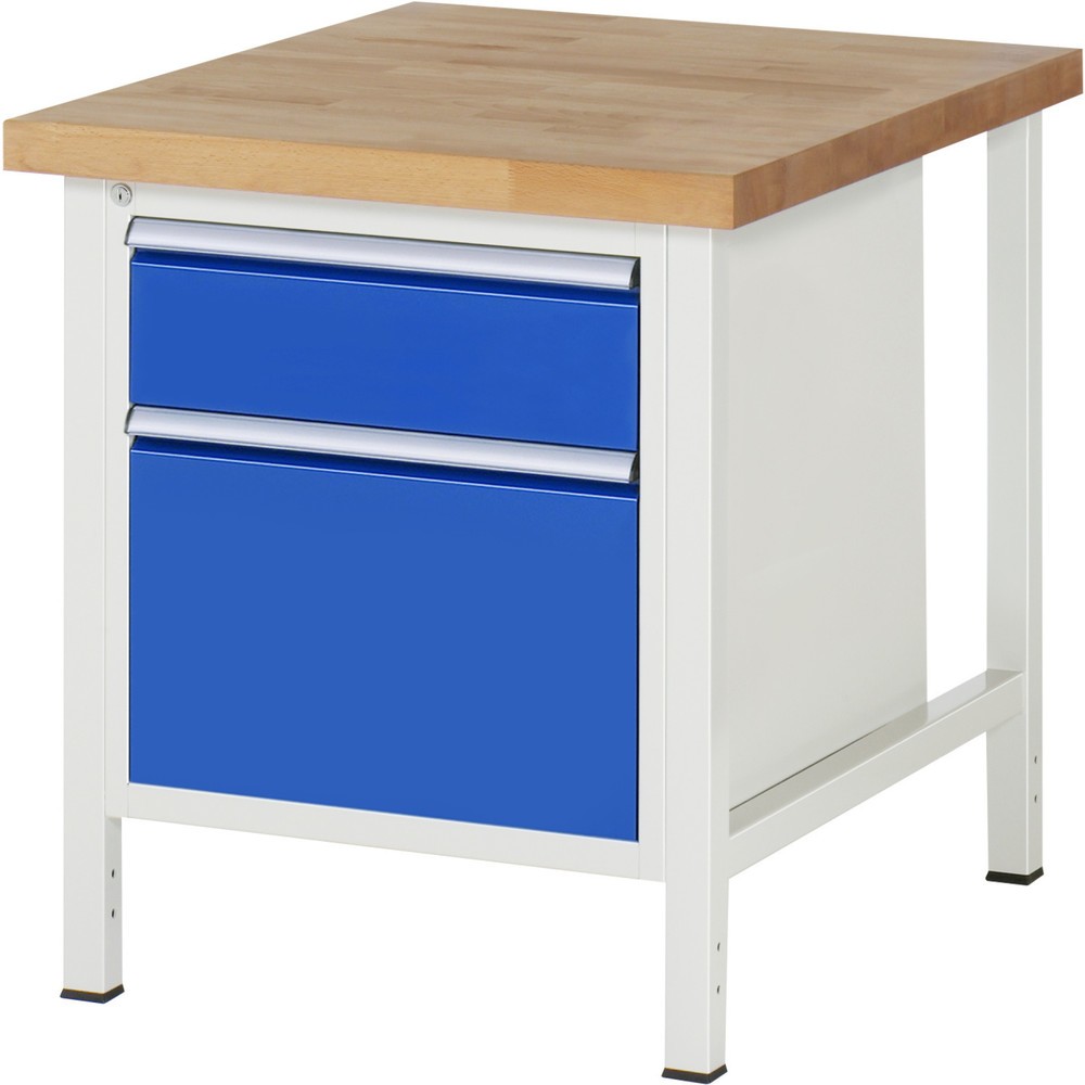 Immagine del prodotto n. 1: Banco da lavoro RAU serie 8000, HxLxP 840-1.040 x 750 x 900 mm, 2 cassetti estraibili al 100% 1 x 180, 1 x 360 mm, portata cassetti 100 kg