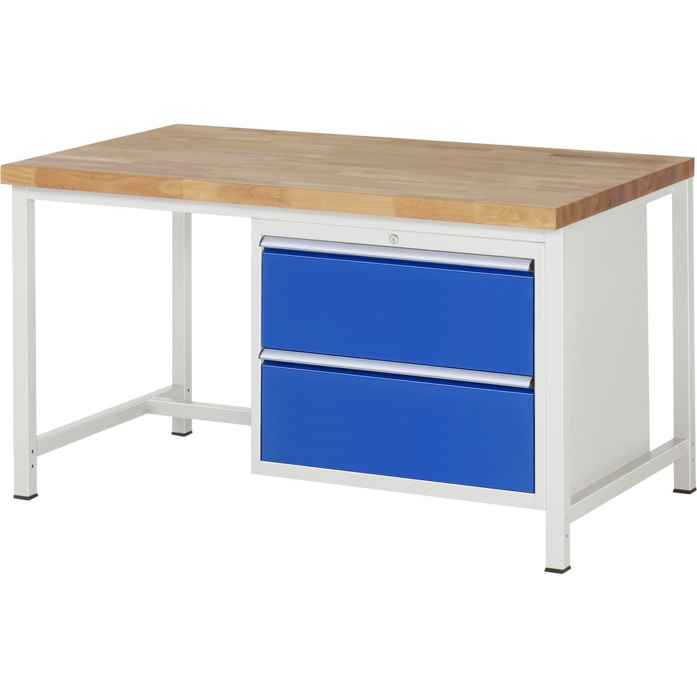 Immagine del prodotto n. 1: Banco da lavoro RAU serie 8000, AxLxP 840 x 1.500 x 900 mm, 2 cassetti estraibili al 100% 2 x 270 mm, portata cassetti 75 kg