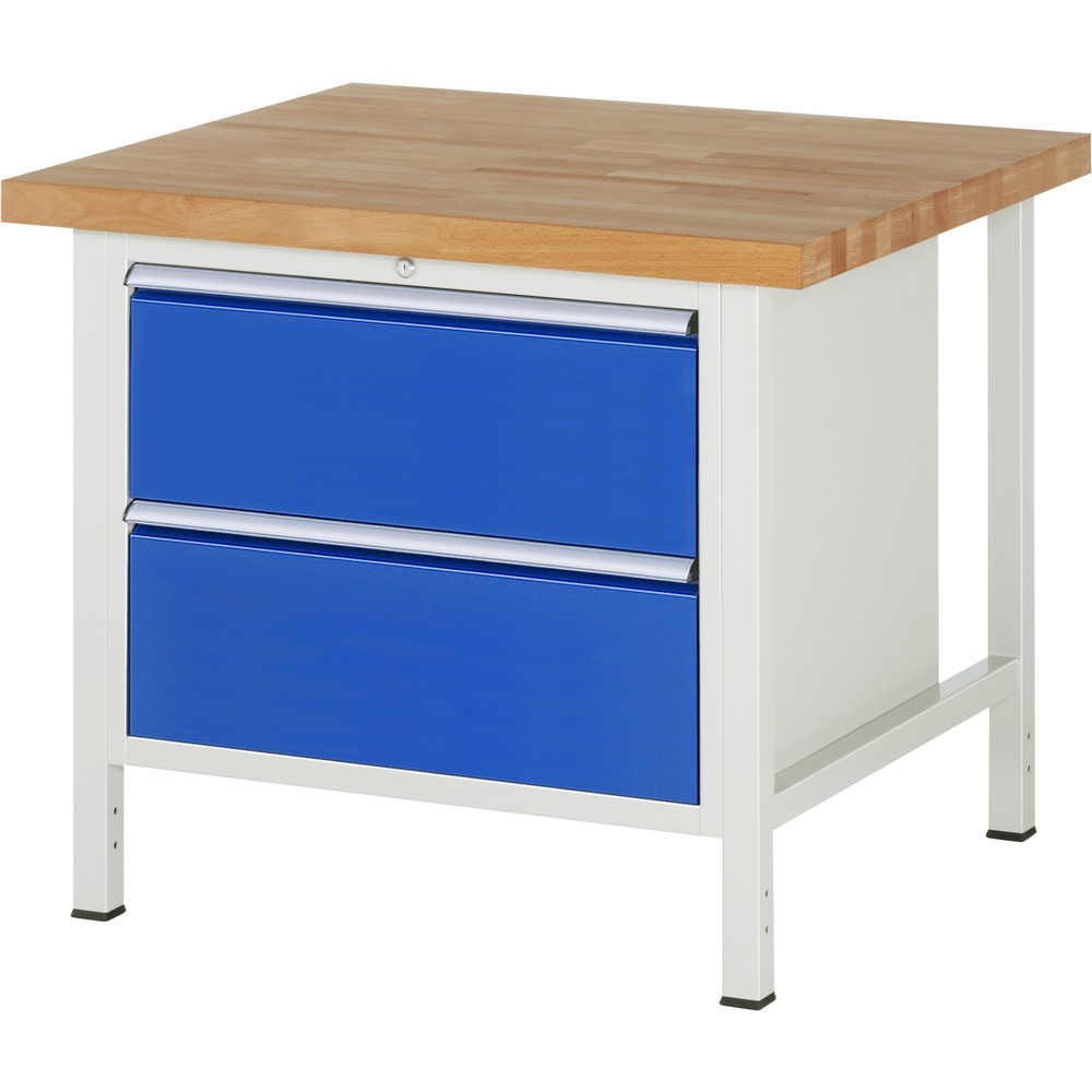 Immagine del prodotto n. 1: Banco da lavoro RAU serie 8000, AxLxP 840-1.040 x 1.000 x 900 mm, 2 cassetti estraibili al 90% 2 x 270 mm, portata cassetti 75 kg