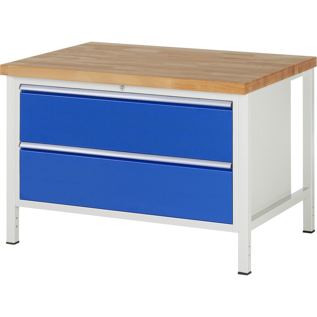 Banco da lavoro RAU serie 8000, AxLxP 840 x 1.250 x 900 mm, 2 cassetti estraibili al 90% 2 x 270 mm, portata cassetti 50 kg Immagine del prodotto: Banco da lavoro RAU serie 8000, AxLxP 840 x 1.250 x 900 mm, 2 cassetti estraibili al 90% 2 x 270 mm, portata cassetti 50 kg