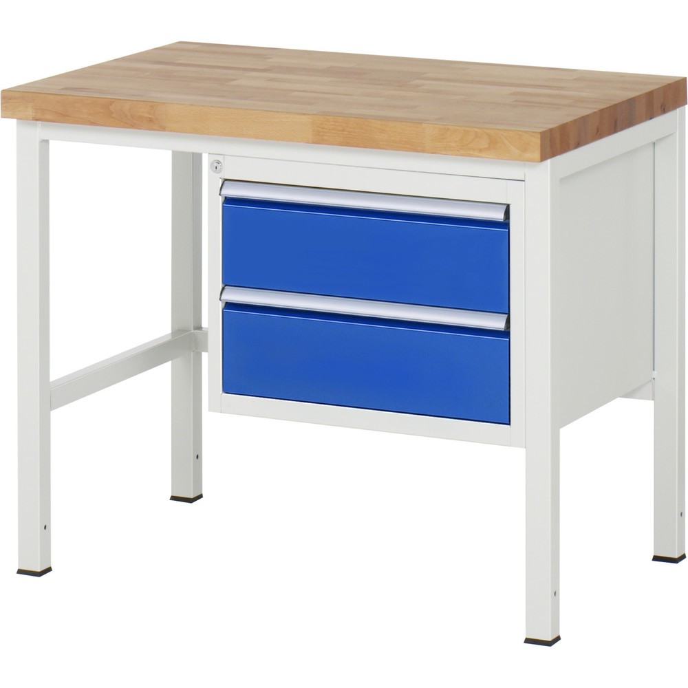 Immagine del prodotto n. 1: Banco da lavoro RAU serie 8000, HxLxP 840 x 1.000 x 700 mm, 2 cassetti estraibili al 100% 2 x 180 mm, portata cassetti 100 kg