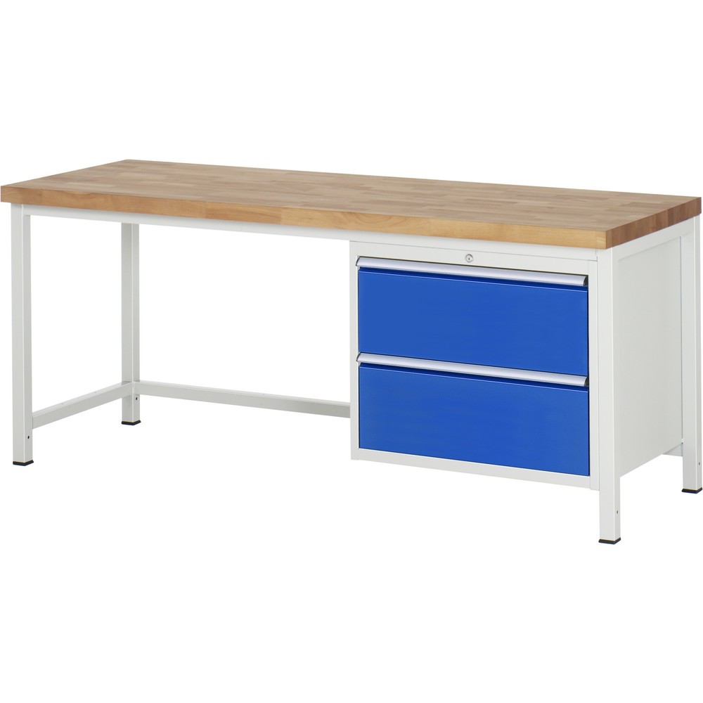 Immagine del prodotto: Banco da lavoro RAU serie 8000, AxLxP 840 x 2.000 x 700 mm, 2 cassetti estraibili al 100% 2 x 270 mm, portata cassetti 75 kg