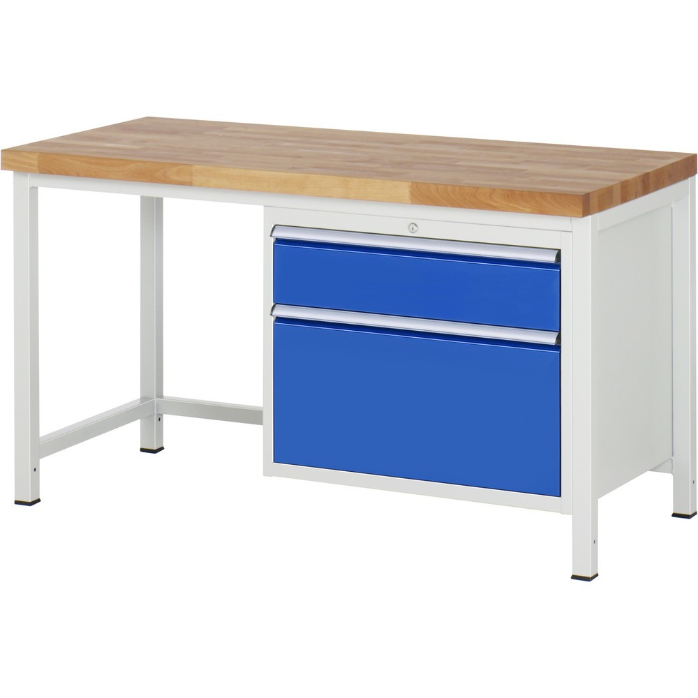 Immagine del prodotto: Banco da lavoro RAU serie 8000, AxLxP 840 x 1.500 x 700 mm, 2 cassetti estraibili al 90% 1 x 180, 1 x 360 mm, portata cassetti 75 kg