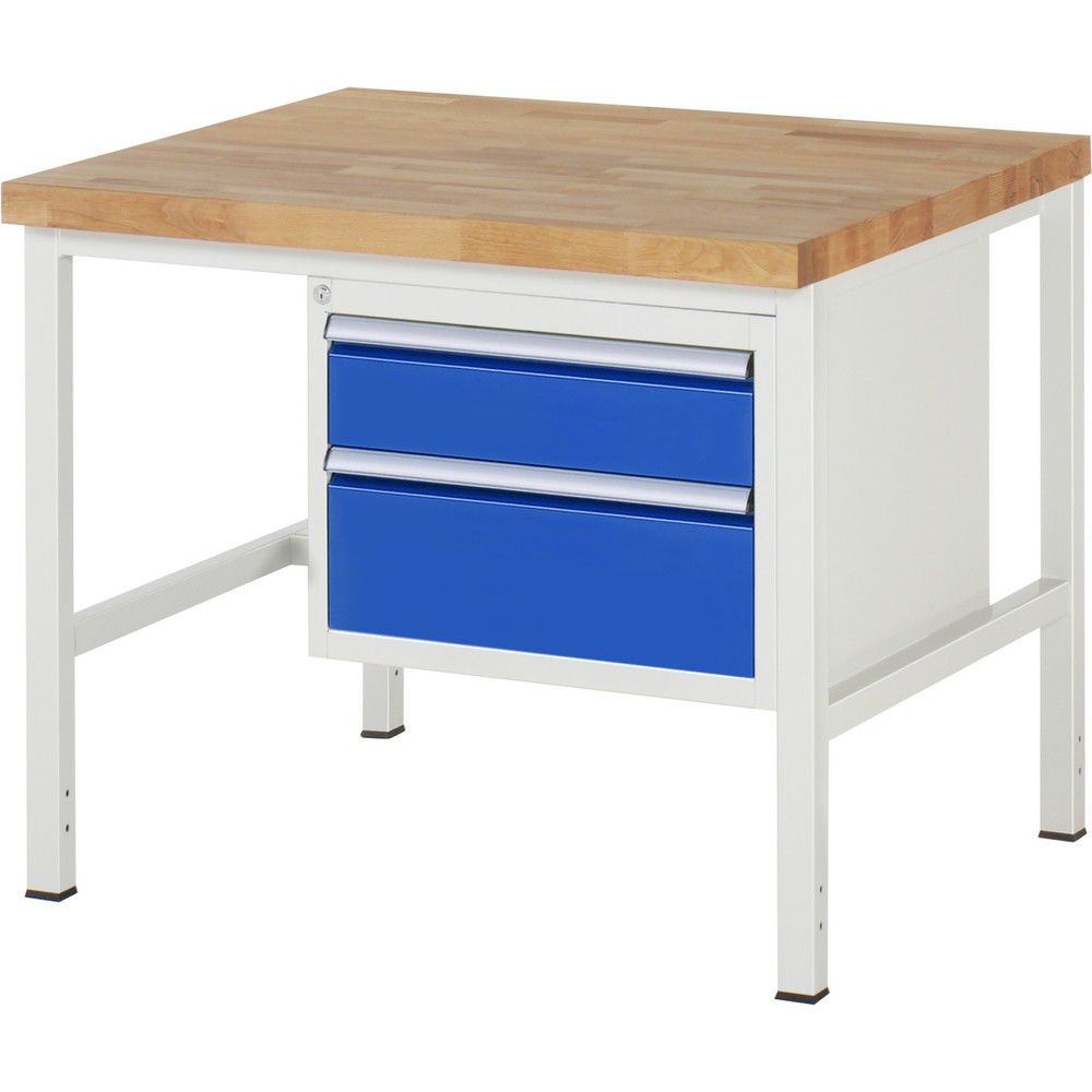 Immagine del prodotto: Banco da lavoro RAU serie 8000, AxLxP 840 x 1.000 x 900 mm, 2 cassetti estraibili al 90% 1 x 150, 1 x 210 mm, portata cassetti 100 kg