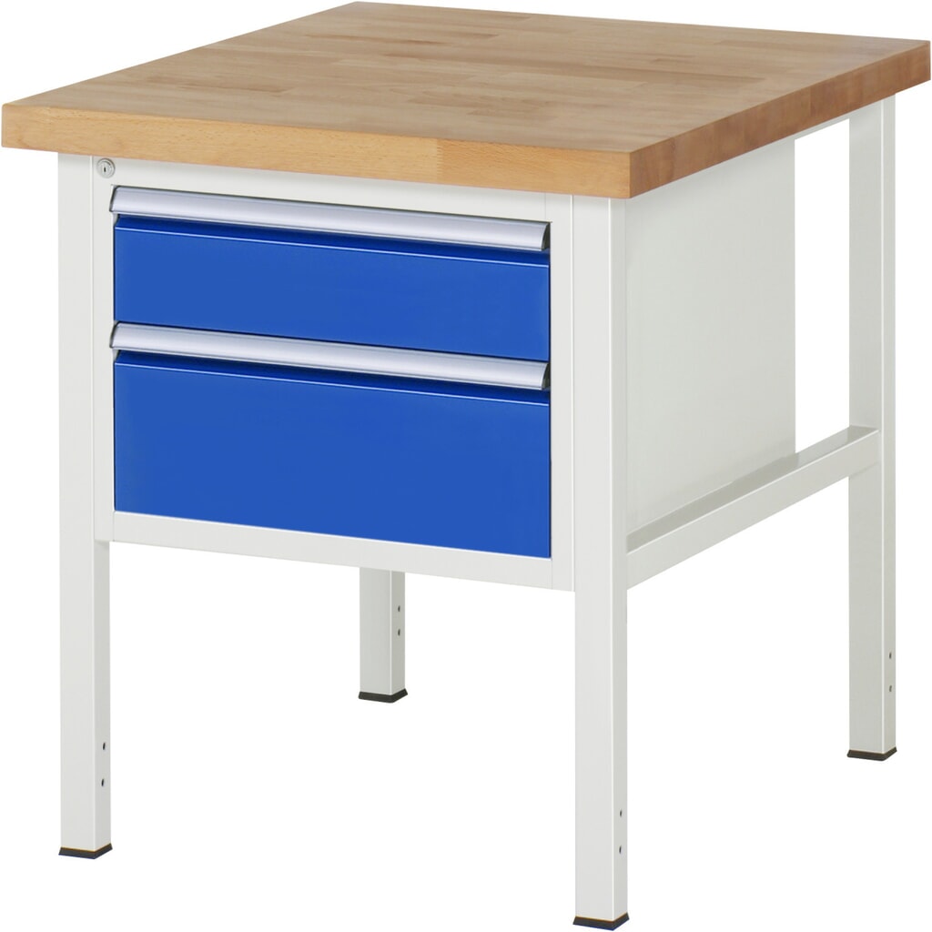 Banco da lavoro RAU serie 8000, AxLxP 840-1.040 x 750 x 900 mm, 2 cassetti estraibili al 90% 1 x 150, 1 x 210 mm, portata cassetti 100 kg Immagine del prodotto: Banco da lavoro RAU serie 8000, AxLxP 840-1.040 x 750 x 900 mm, 2 cassetti estraibili al 90% 1 x 150, 1 x 210 mm, portata cassetti 100 kg