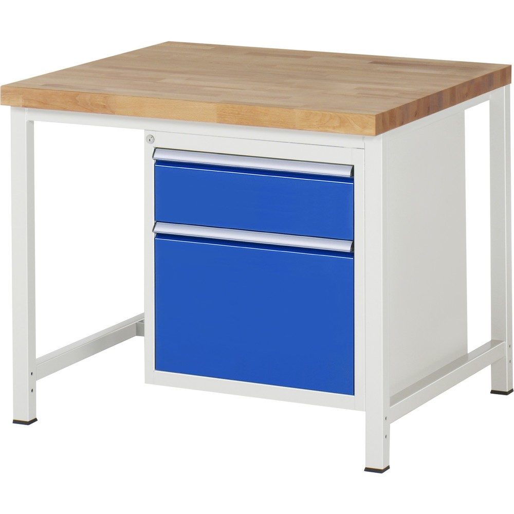 Immagine del prodotto n. 1: Banco da lavoro RAU serie 8000, HxLxP 840 x 1.000 x 900 mm, 2 cassetti estraibili al 100% 1 x 180, 1 x 360 mm, portata cassetti 100 kg
