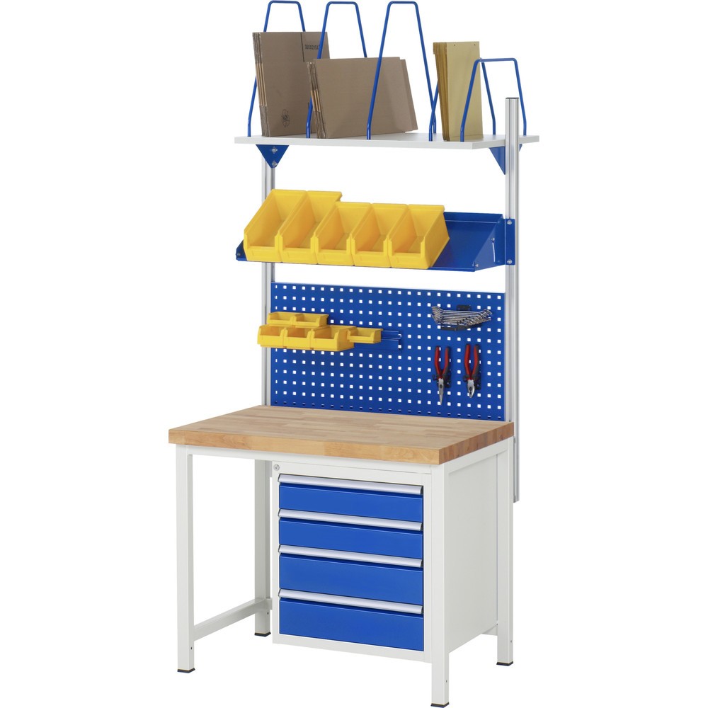 Immagine del prodotto n. 5: Banco da lavoro RAU serie 8000, HxLxP 840-1.040 x 1.000 x 900 mm, 3 cassetti estraibili al 100% 1 x 60, 1 x 120, 1 x 180 mm, portata cassetti 100 kg