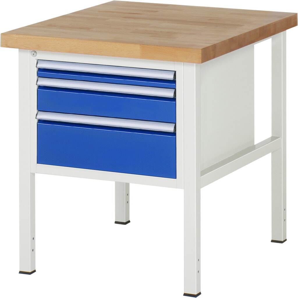 Banco da lavoro RAU serie 8000, AxLxP 840 x 750 x 900 mm, 3 cassetti estraibili al 90% 1 x 60, 1 x 120, 1 x 180 mm, portata cassetti 100 kg Immagine del prodotto n. 1: Banco da lavoro RAU serie 8000, AxLxP 840 x 750 x 900 mm, 3 cassetti estraibili al 90% 1 x 60, 1 x 120, 1 x 180 mm, portata cassetti 100 kg