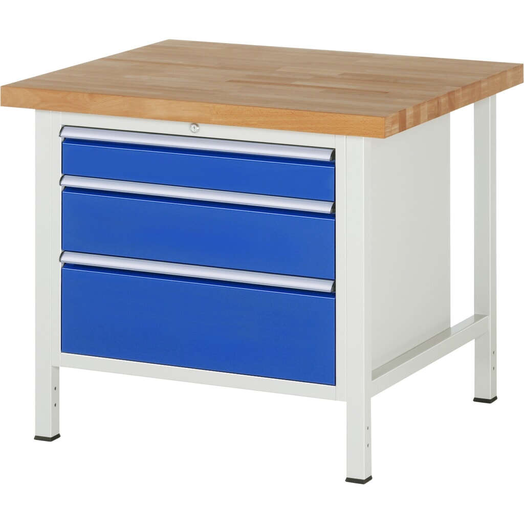 Banco da lavoro RAU serie 8000, AxLxP 840 x 1.000 x 900 mm, 3 cassetti estraibili al 90% 1 x 120, 1 x 180, 1 x 240 mm, portata cassetti 75 kg Immagine del prodotto: Banco da lavoro RAU serie 8000, AxLxP 840 x 1.000 x 900 mm, 3 cassetti estraibili al 90% 1 x 120, 1 x 180, 1 x 240 mm, portata cassetti 75 kg