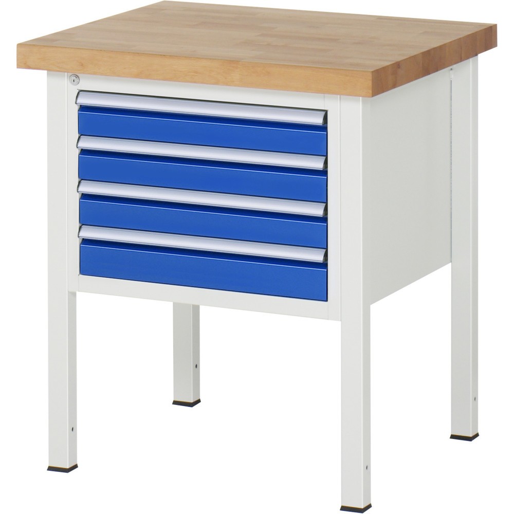 Immagine del prodotto n. 1: Banco da lavoro RAU serie 8000, AxLxP 840-1.040 x 750 x 700 mm, 4 cassetti estraibili al 90% 4 x 90 mm, portata cassetti 100 kg