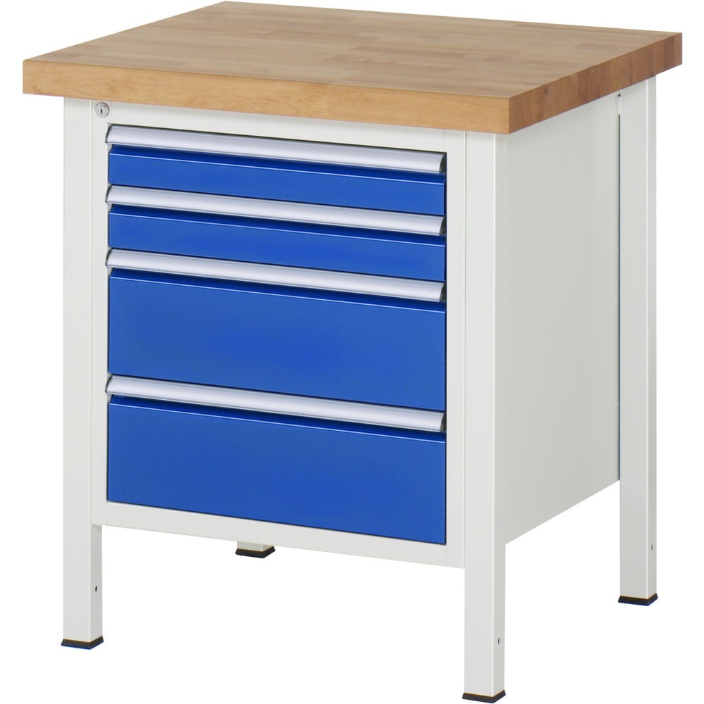 Immagine del prodotto: Banco da lavoro RAU serie 8000, HxLxP 840-1.040 x 750 x 700 mm, 4 cassetti estraibili al 100% 2 x 90, 2 x 180 mm, portata cassetti 100 kg