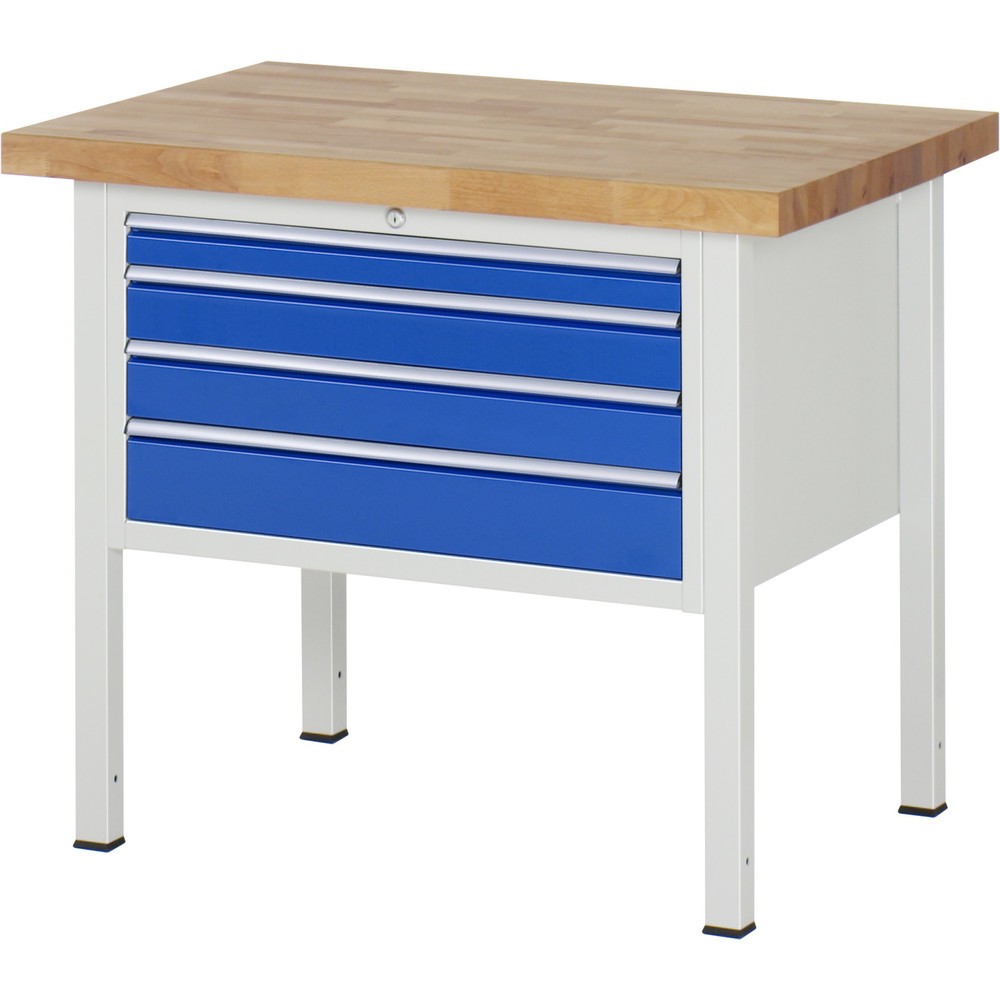 Immagine del prodotto: Banco da lavoro RAU serie 8000, AxLxP 840 x 1.000 x 700 mm, 4 cassetti estraibili al 100% 1 x 60, 2 x 90, 1 x 120 mm, portata cassetti 75 kg