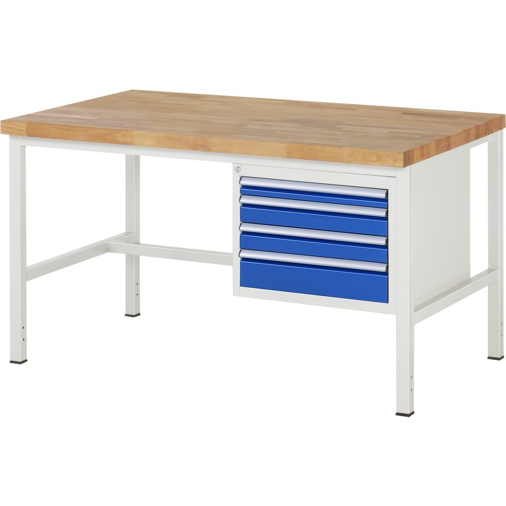 Immagine del prodotto n. 1: Banco da lavoro RAU serie 8000, HxLxP 840-1.040 x 1.500 x 900 mm, 4 cassetti estraibili al 100% 1 x 60, 2 x 90, 1 x 120 mm, portata cassetti 100 kg