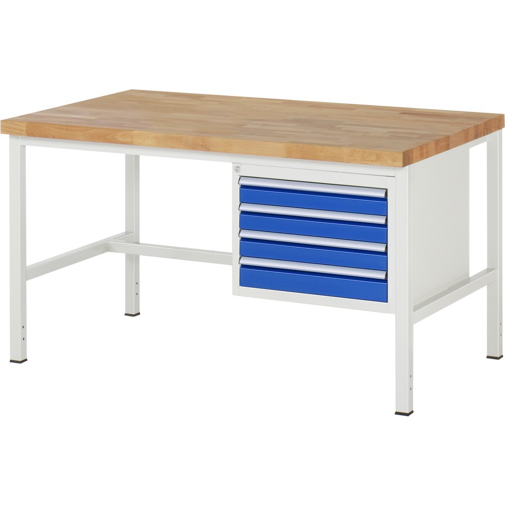 Immagine del prodotto n. 1: Banco da lavoro RAU serie 8000, AxLxP 840 x 1.500 x 900 mm, 4 cassetti estraibili al 90% 4 x 90 mm, portata cassetti 100 kg